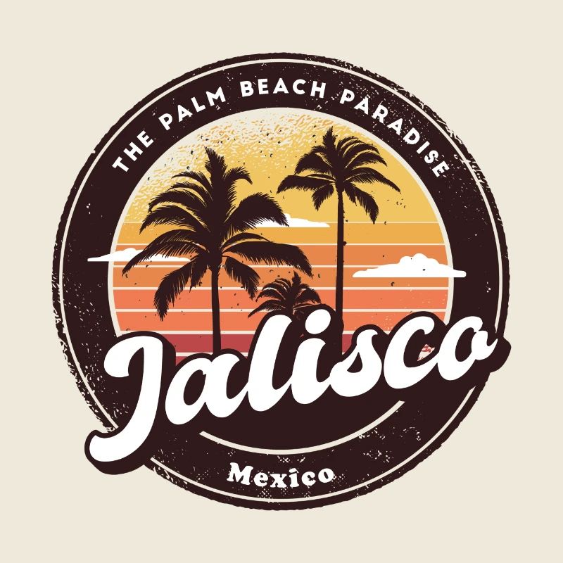 Jalisco Mexico palm trees sunset design