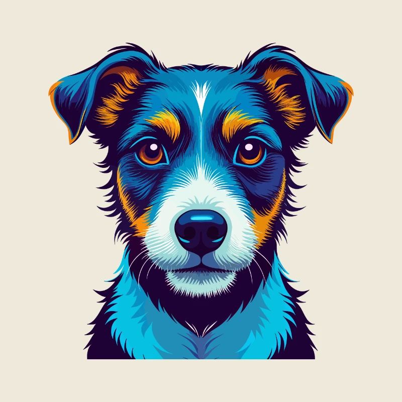 Jack Russell Terrier Chien Coloré Kawaii Dessin Animé