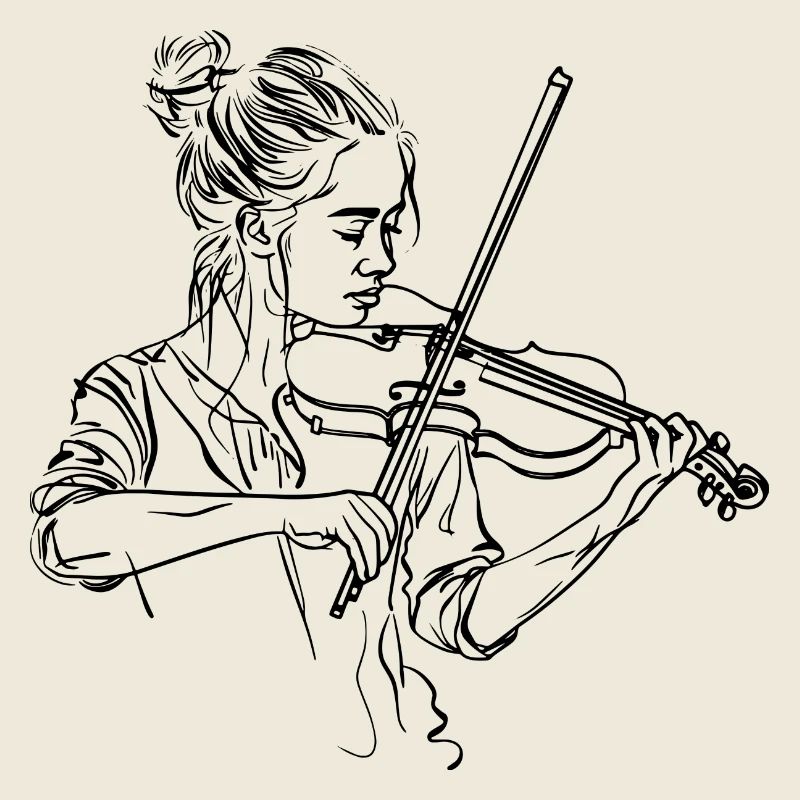 Dessin de fille de violon