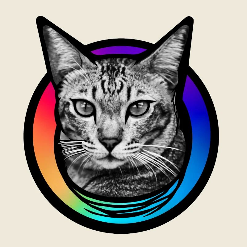 Chat arc-en-ciel