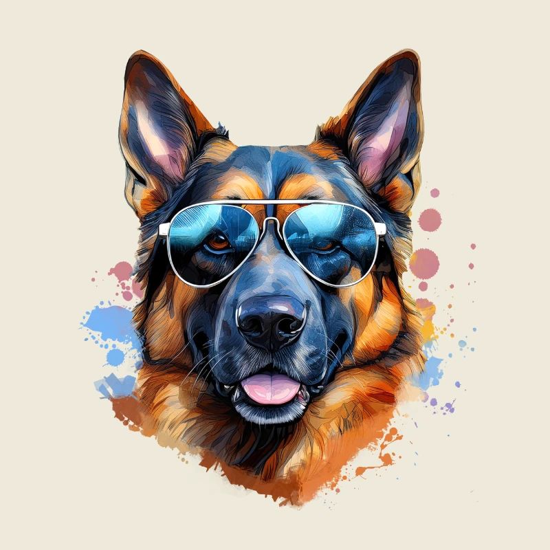 German Shepherd with sunglasses