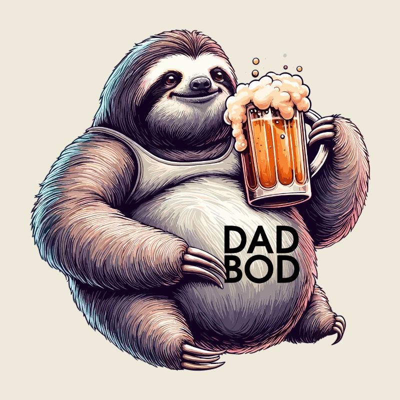 Dad Bod Bierbauch Bier Faultier Geschenk