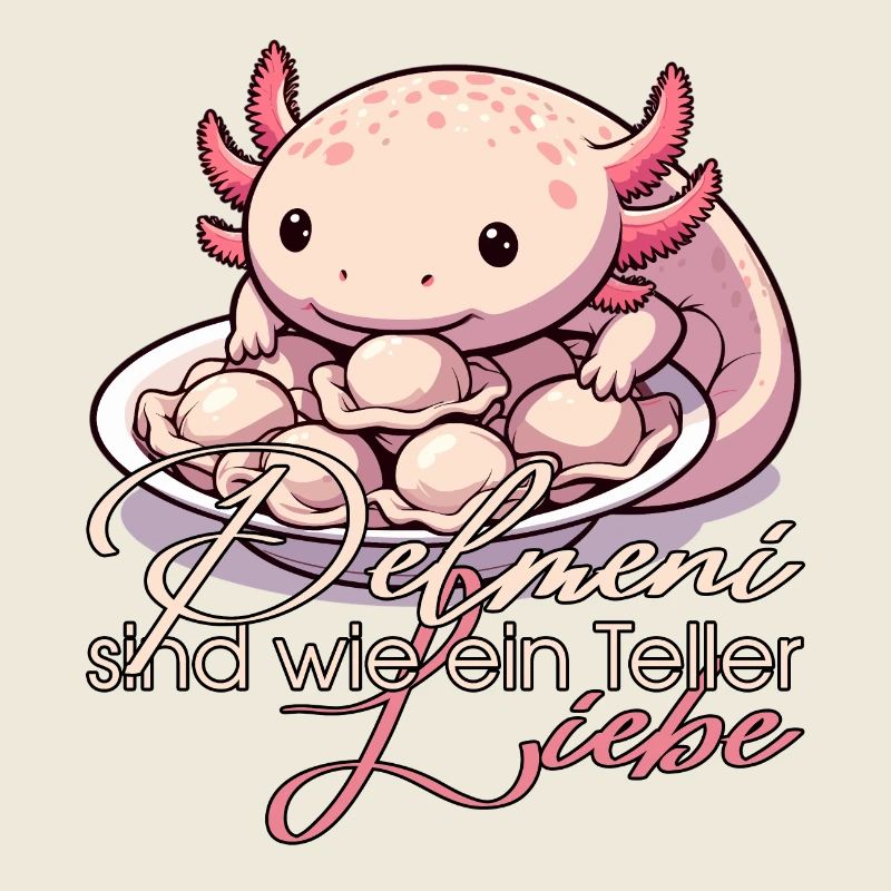 Axolotl Pelmeni Teller Liebe Geschenk