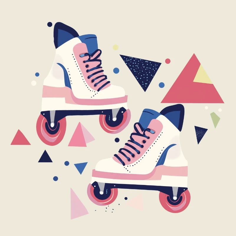 90s pattern roller skates