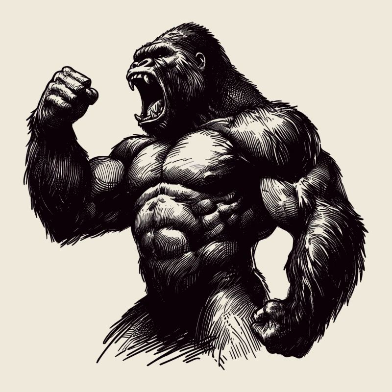 Starker Gorilla Motivation geballte Faust Geschenk