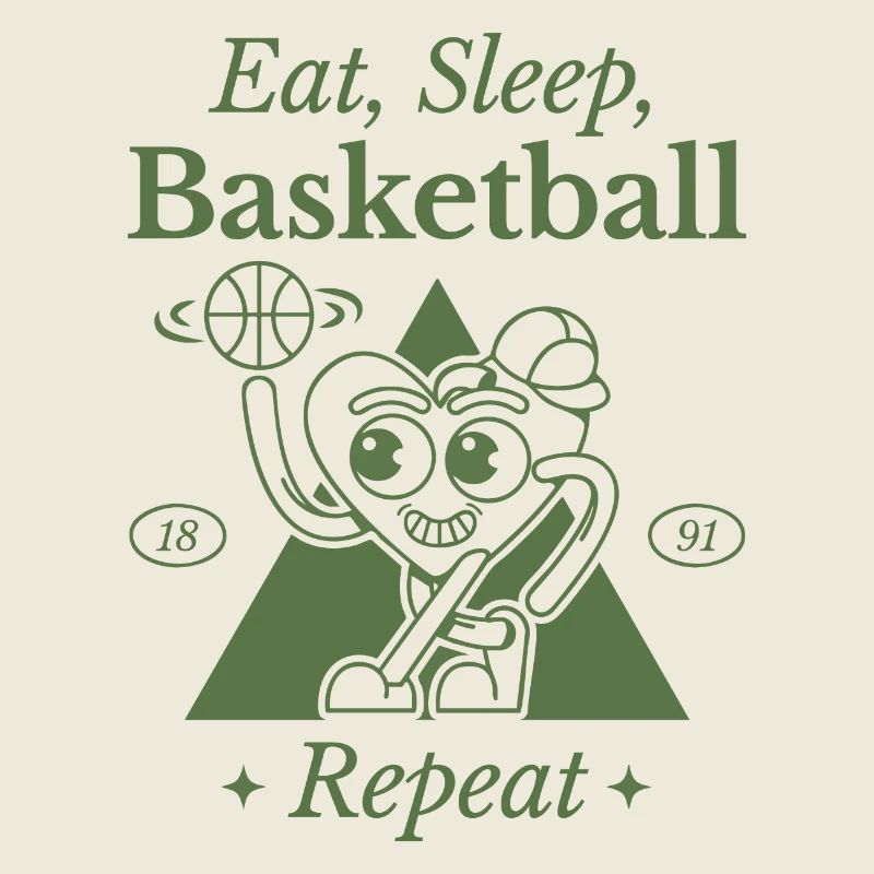 Humorous basketball heart design