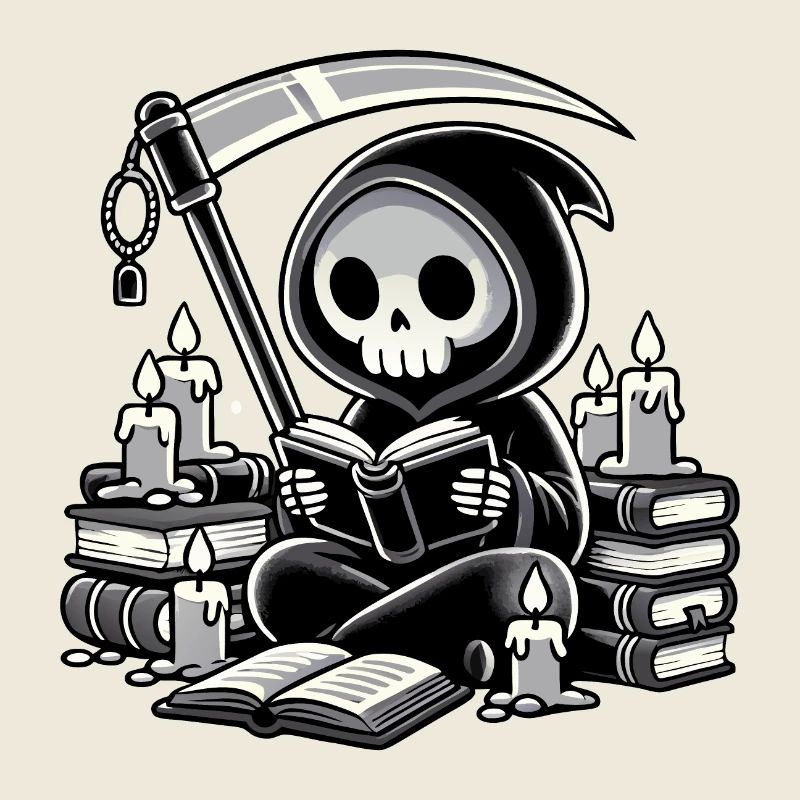 Grim Reaper Bookworm with Scythe