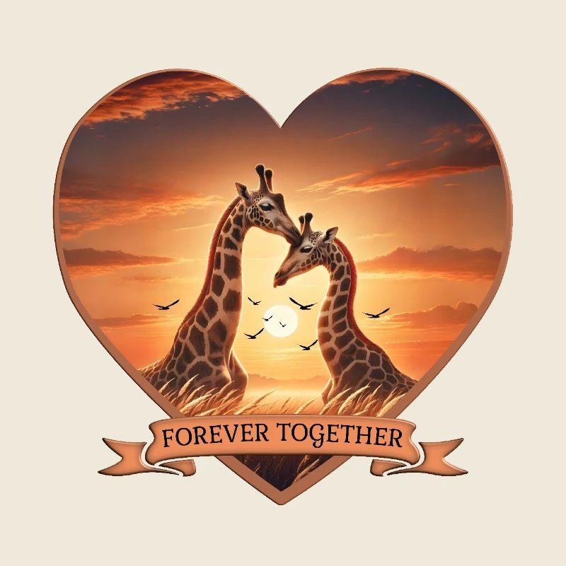 Forever Together: Herz-Design mit Giraffen