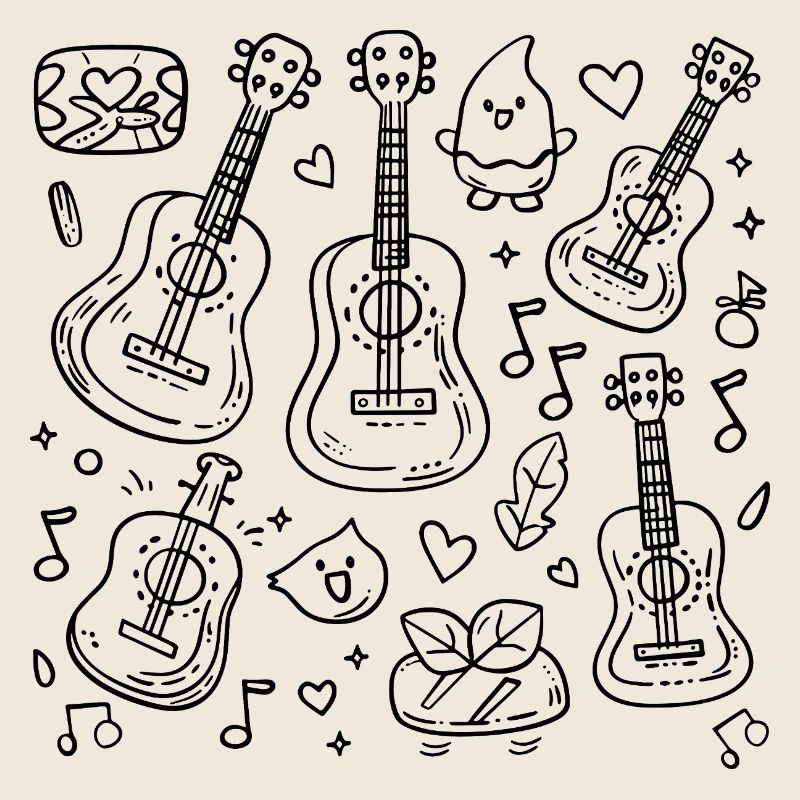 Ukulele Comic-Stil