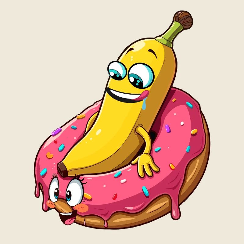 Banane Donut Beziehung Liebe machen Geschenk