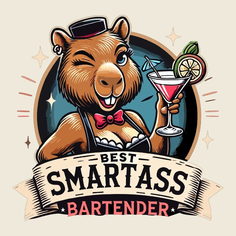 Barman Barmaid Capybara Capy Gift