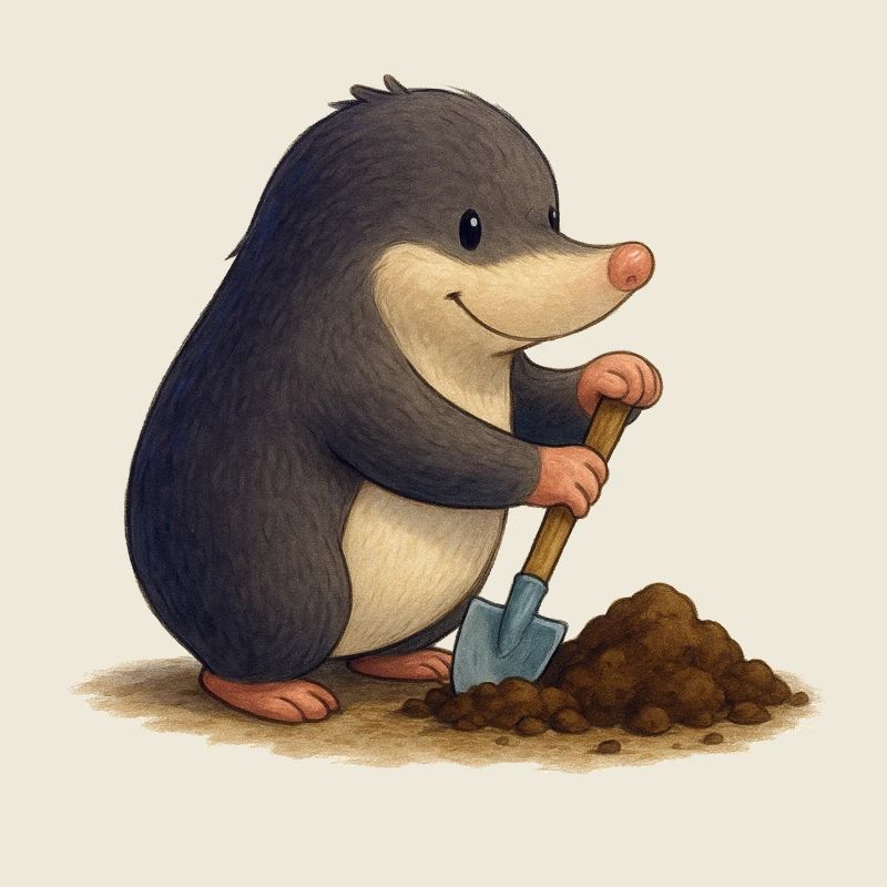 Industrious Mole with Shovel