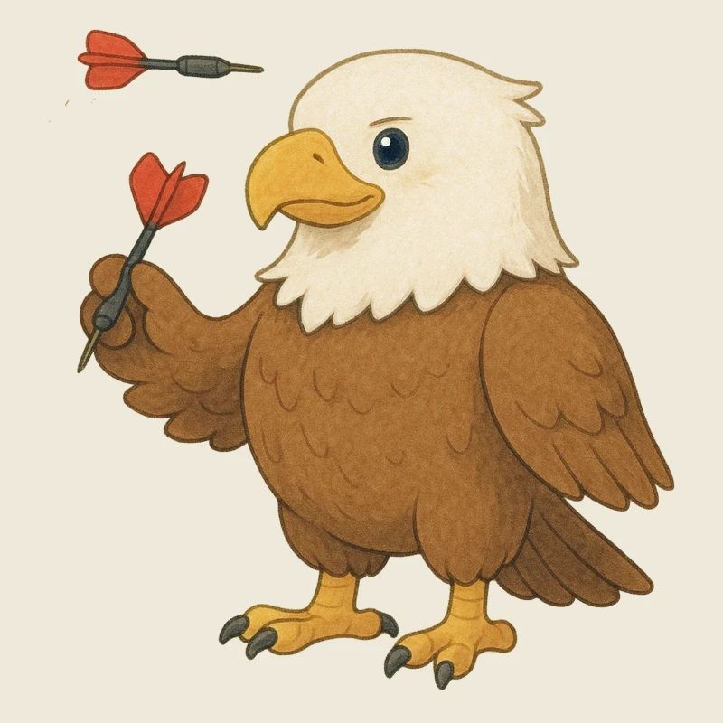 Adler mit Dartpfeilen