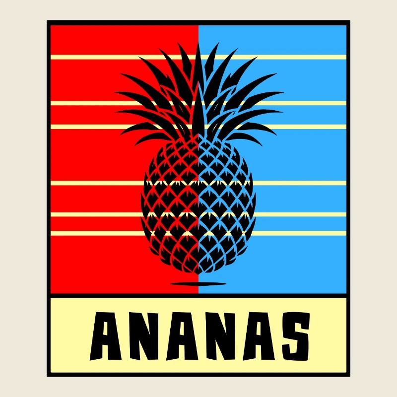 Ananas Pop Style – Rot & Blau