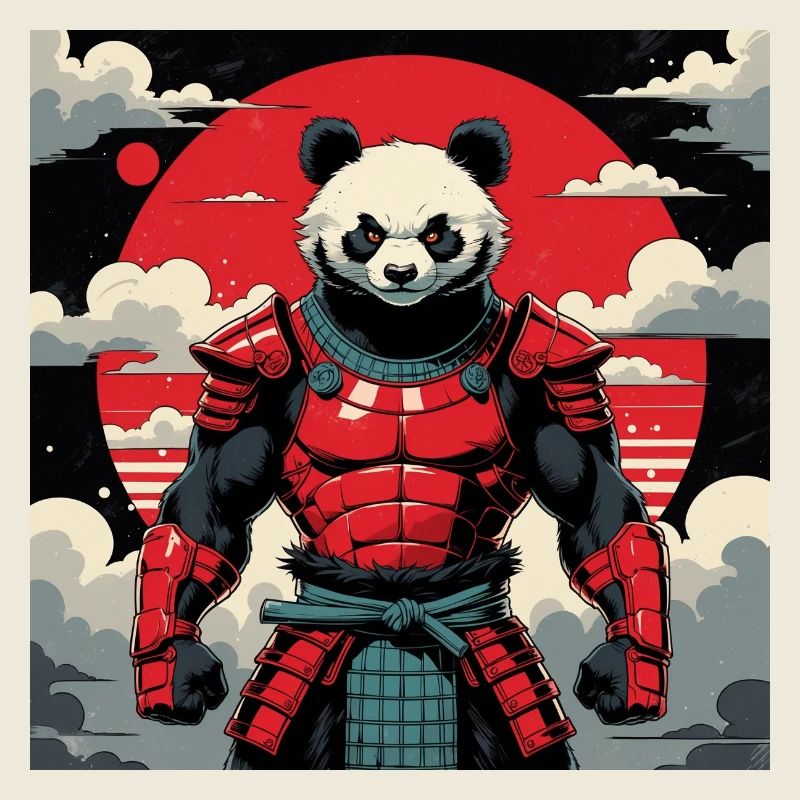 Samurai Panda Krieger