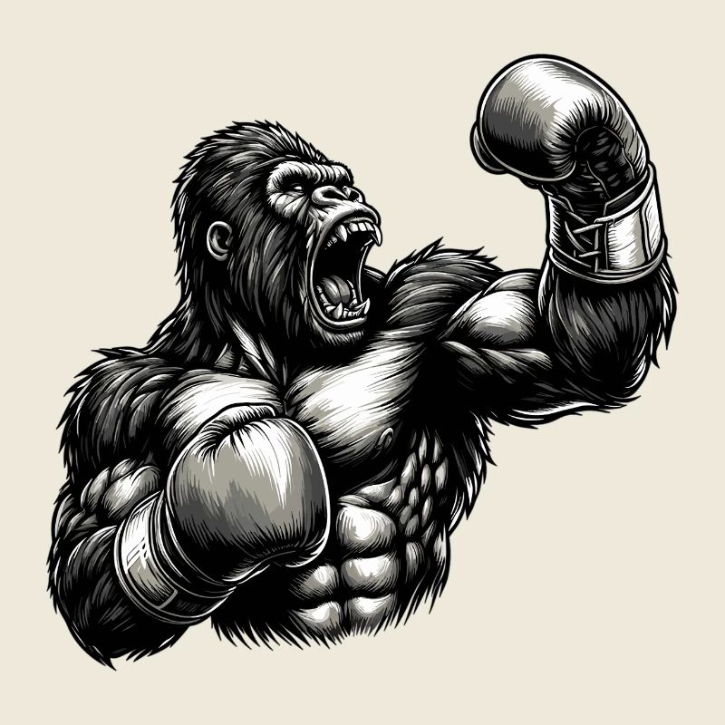 Gorille Boxer Fighter Boxing Roars Cadeau