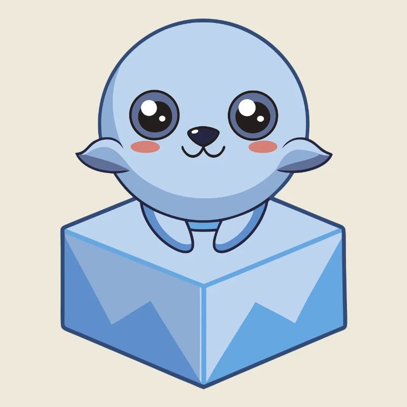 Bébé phoque pixel sur un glaçon