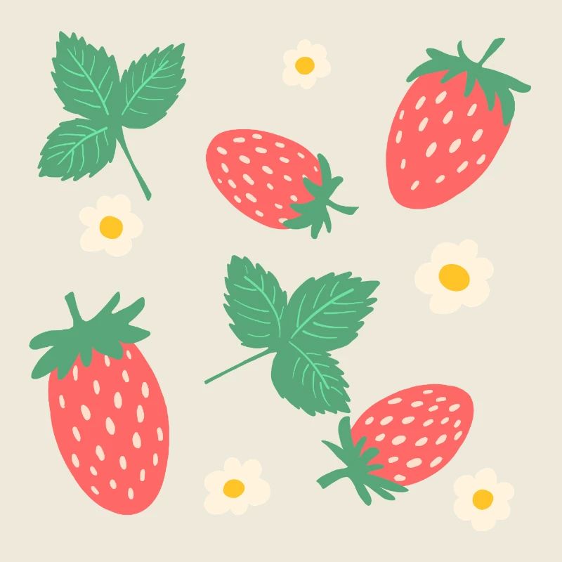 Hübsche wilde Erdbeeren Illustration
