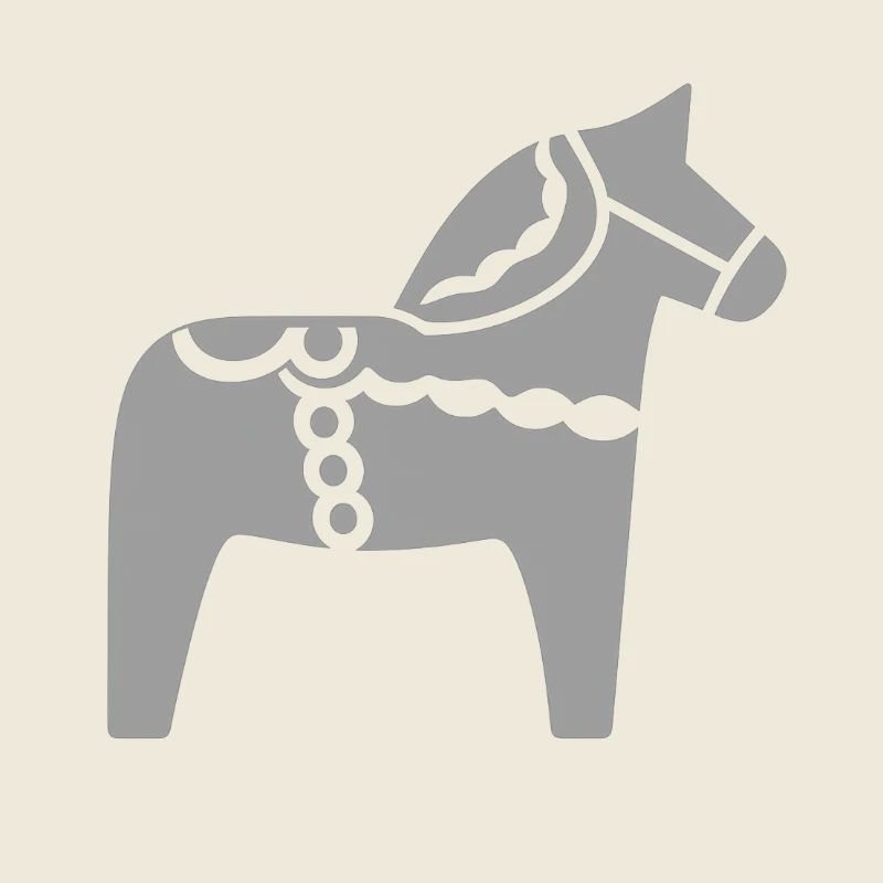 Skandinavisches Dala Pferd – Folklore Design