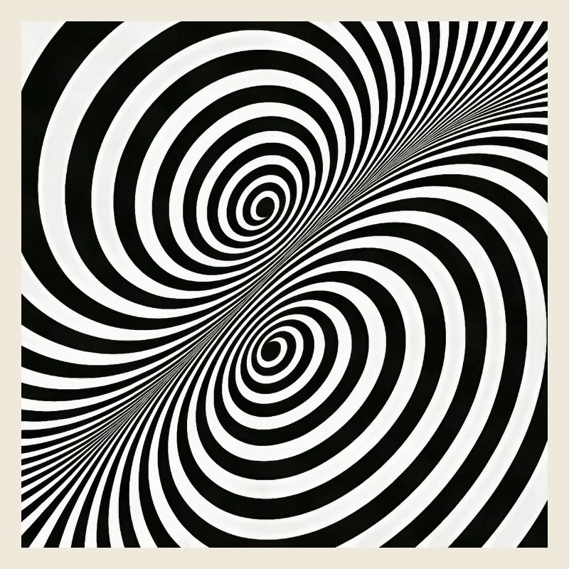 Optical Illusion Spiral Pattern in Black and White