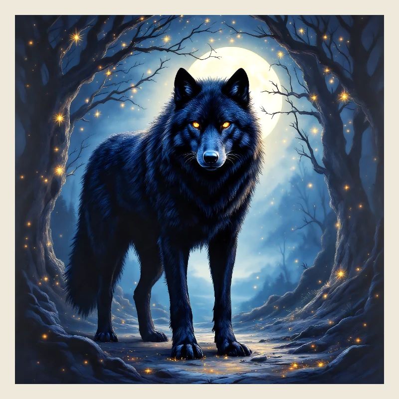 Krafttier Dunkler Wolf