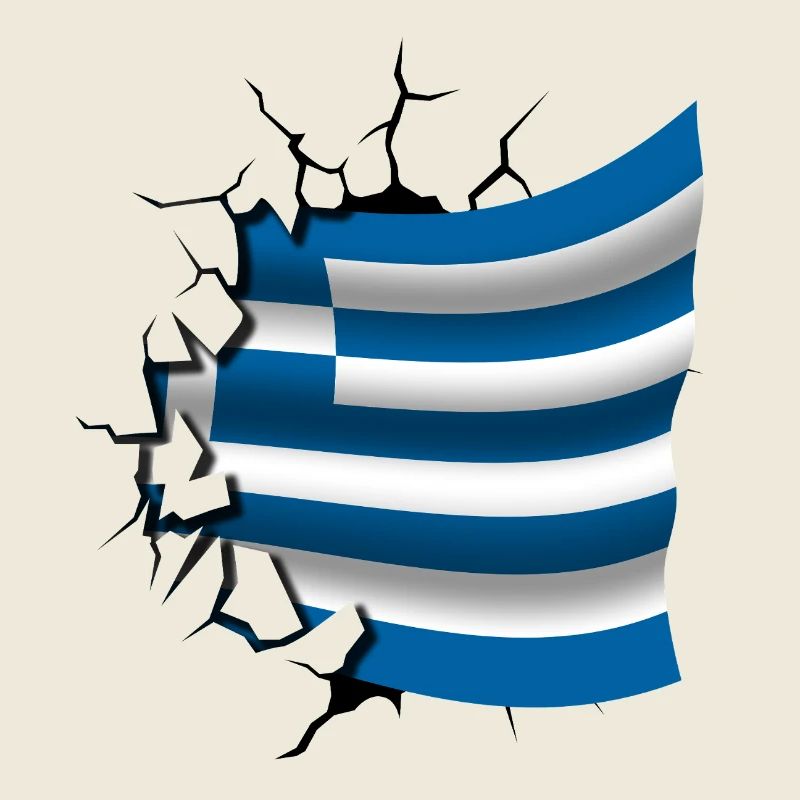 Drapeau de la Grèce - Grèce - Drapeau Broken Design