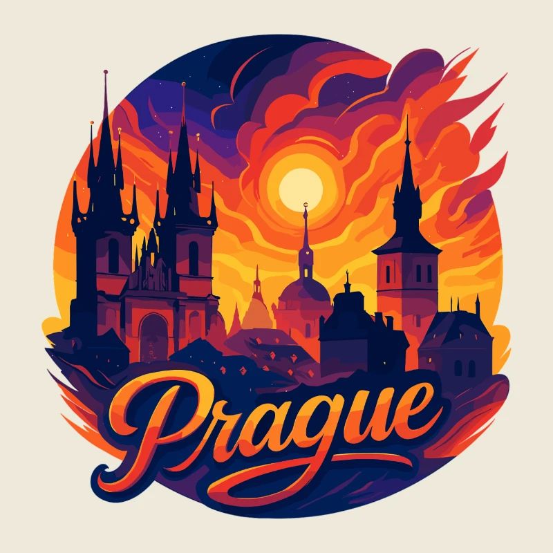 Prague Capitale République tchèque Silhouette Cadeau