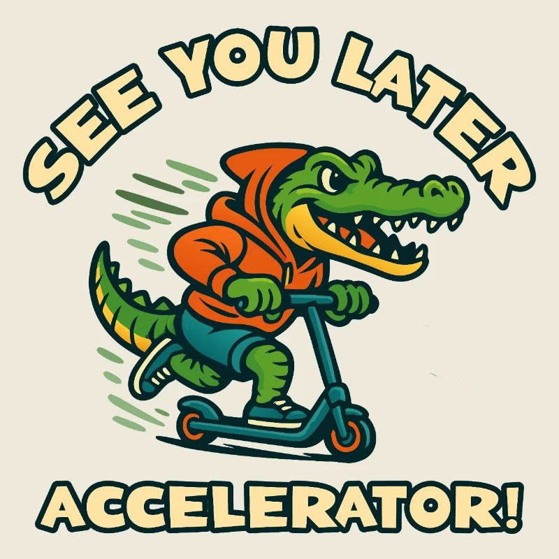 Crocodile on scooter