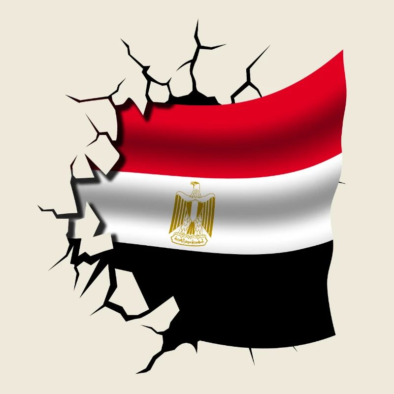 Drapeau de l’Égypte - Égypte - Drapeau Broken Design