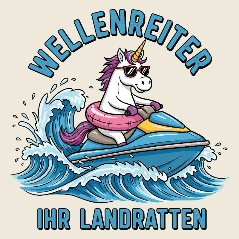 Cooles Jetski Einhorn
