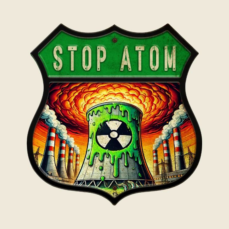 Stop Atom Wappen Design