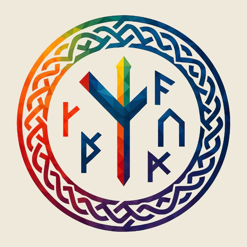 WPAP Polygon Style - Mythic Rune Ring