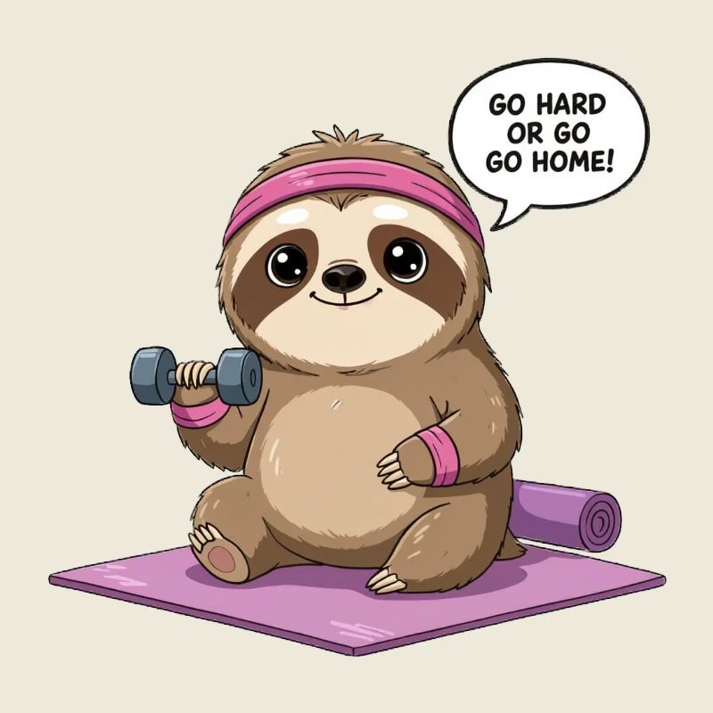 Adorable Workout Sloth Design