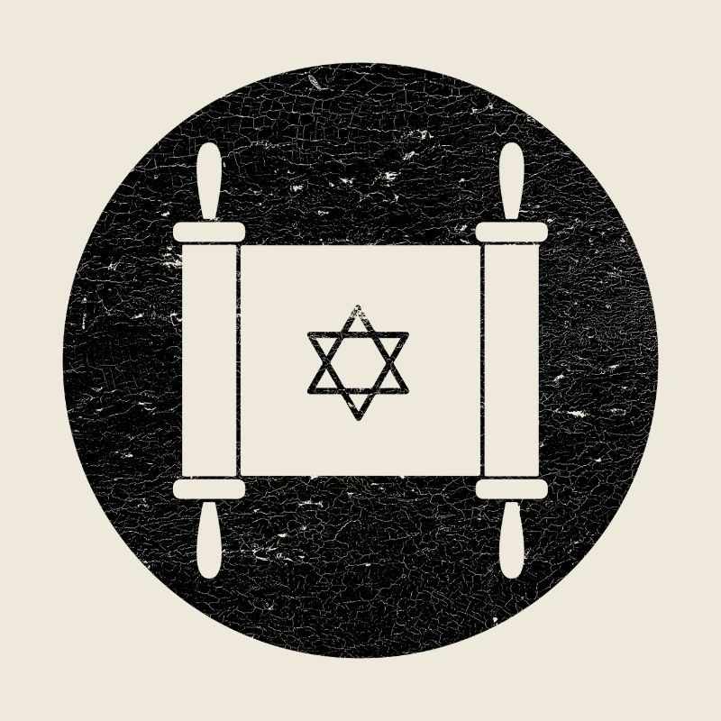 Torah scroll in a black circle