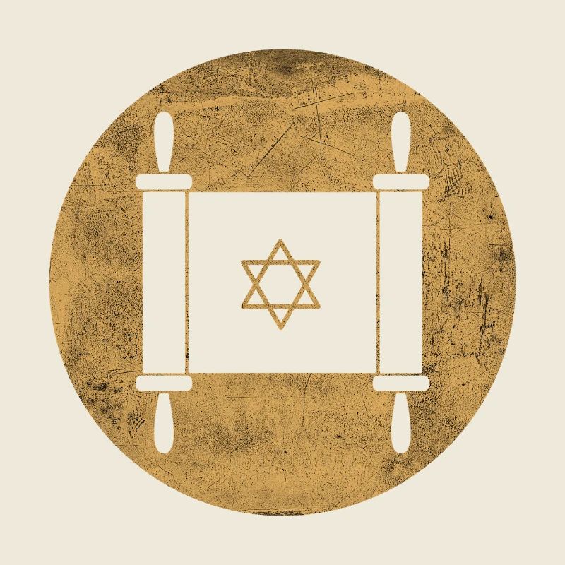 Torah scroll in a golden circle