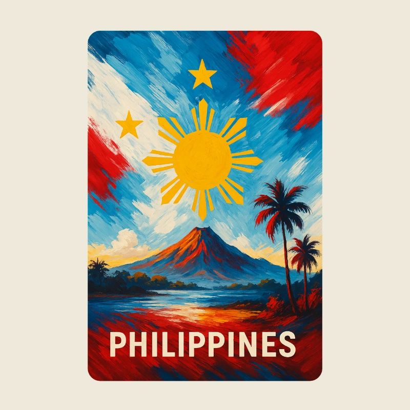 Conception du drapeau du paysage des Philippines