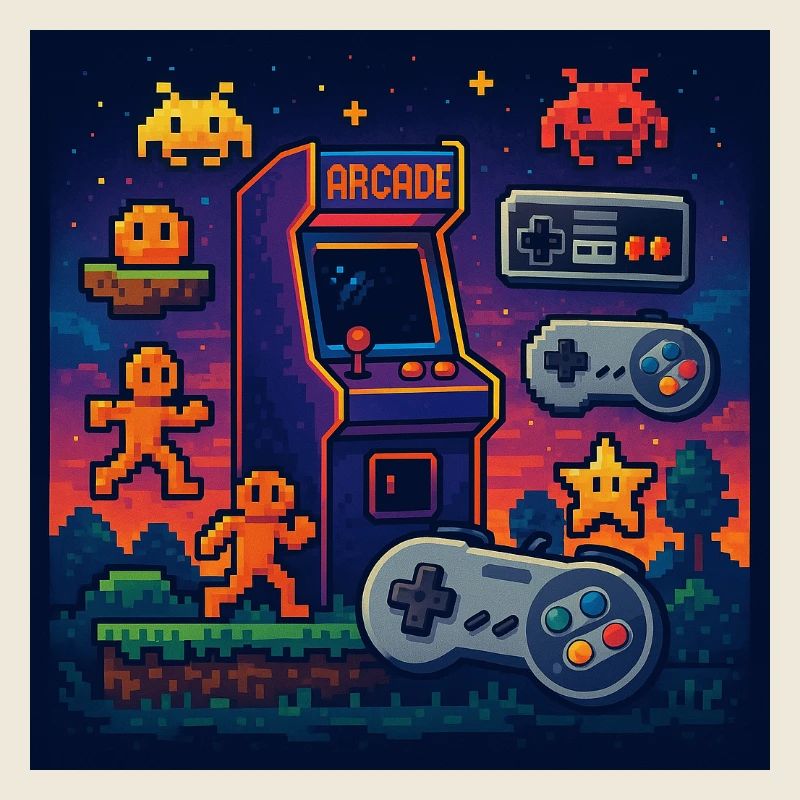 Retro Pixel Arcade Gaming Design
