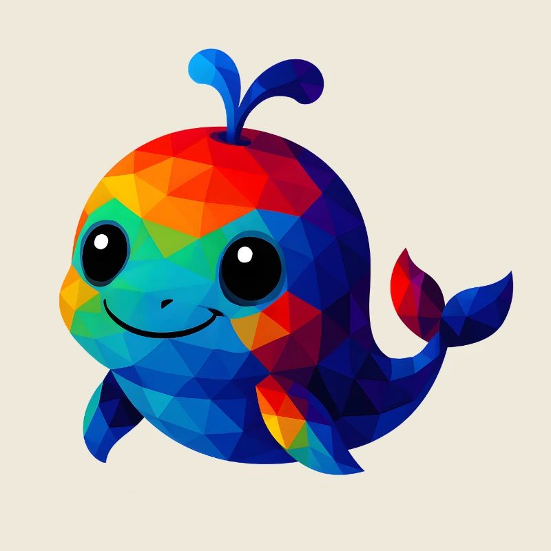 WPAP Polygon Kawaii Stil Wal Tiere