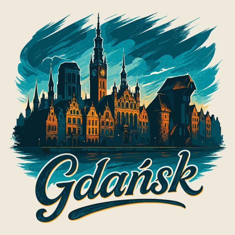 Danzig Gdańsk maritim Silhouette Polen Geschenk
