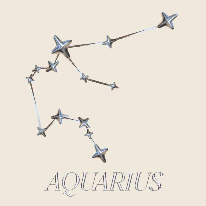 Aquarius Sternbild – Silber Minimal-Konstellation
