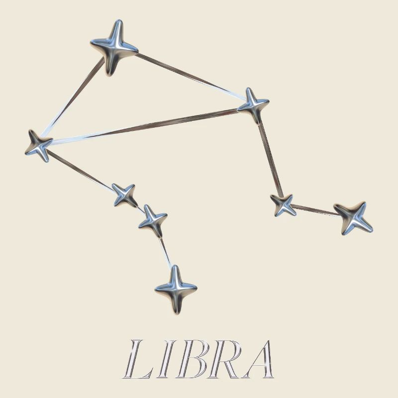 Libra Sternbild – Silber Minimal-Konstellation
