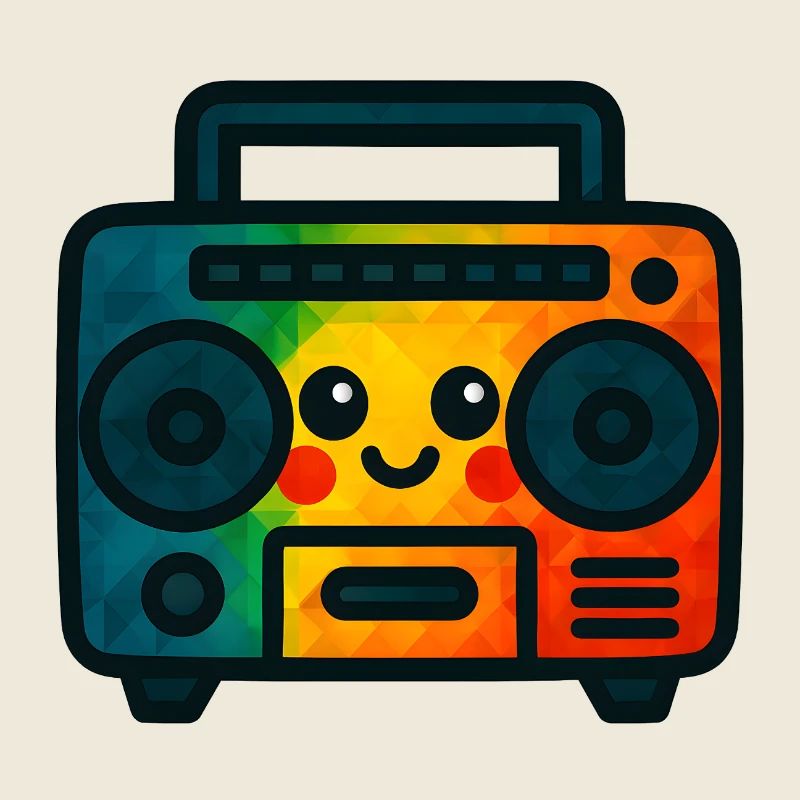 WPAP Polygon Jouet de style Kawaii Cassette Deck