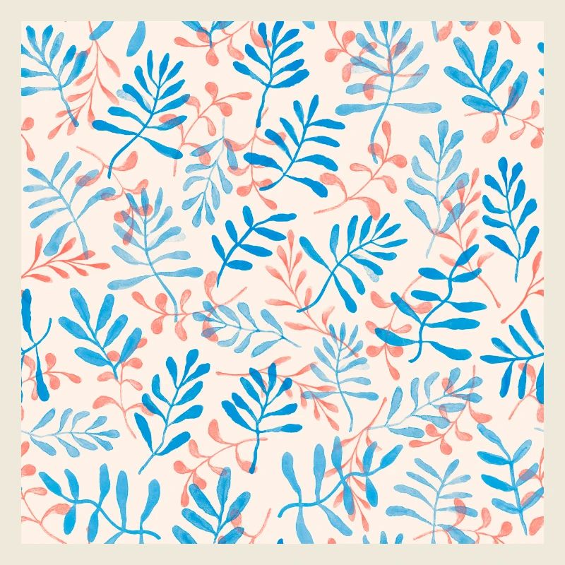 Conception de branches bleues et corail