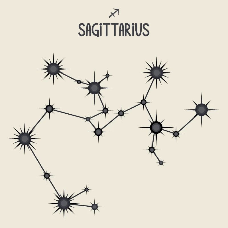 Schütze Sternzeichen Sternbild Schwarz & Grau