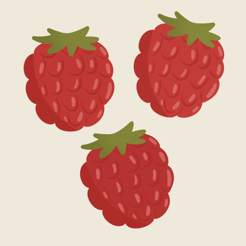 Vivid Raspberry Fruit Pattern