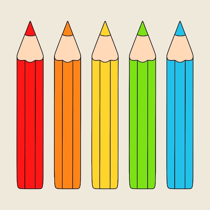 Vibrant Colour Pencil Array Design