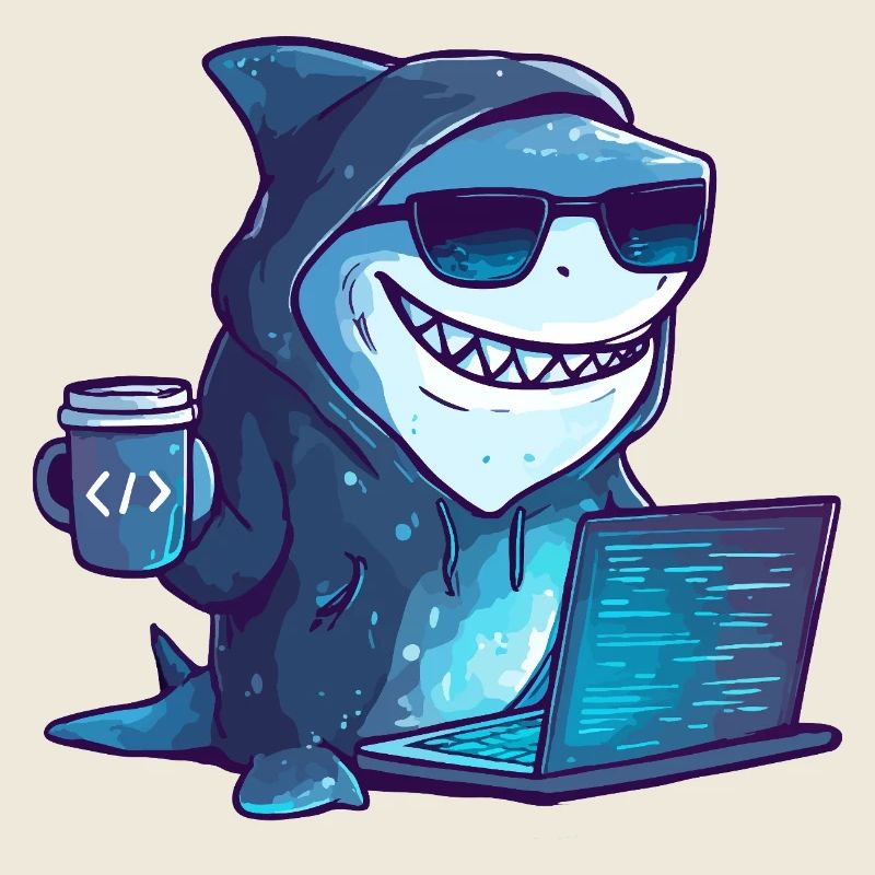 Cyber Shark Hacker Design