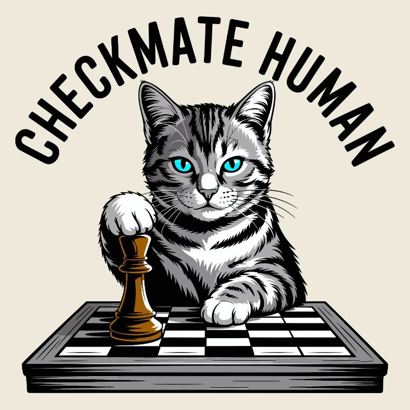 Chat Checkmate Drôle Echecs Design