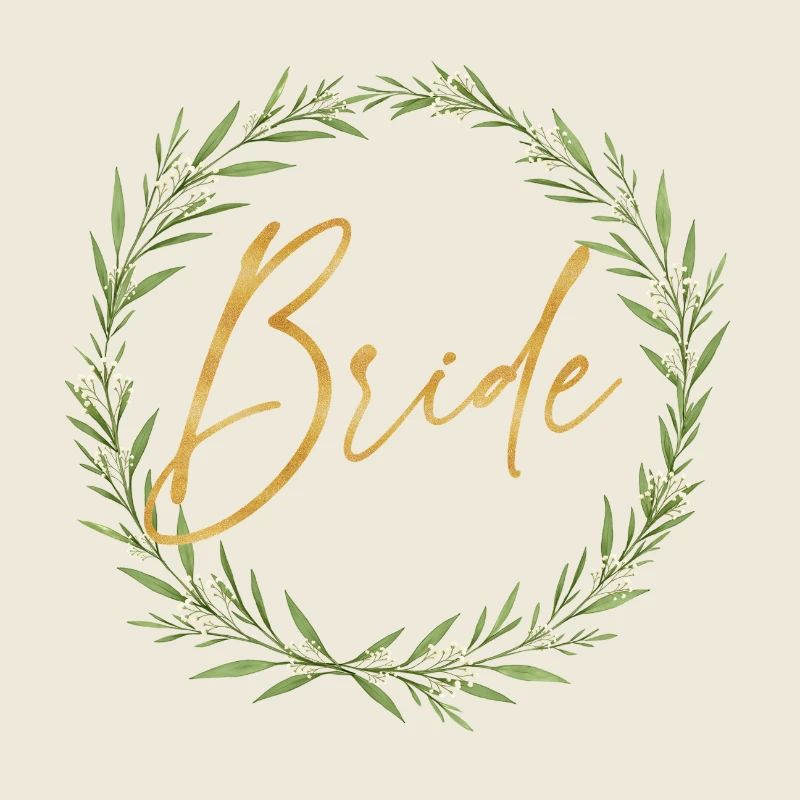 Elegantes Team Bride - Design mit Lorbeerkranz