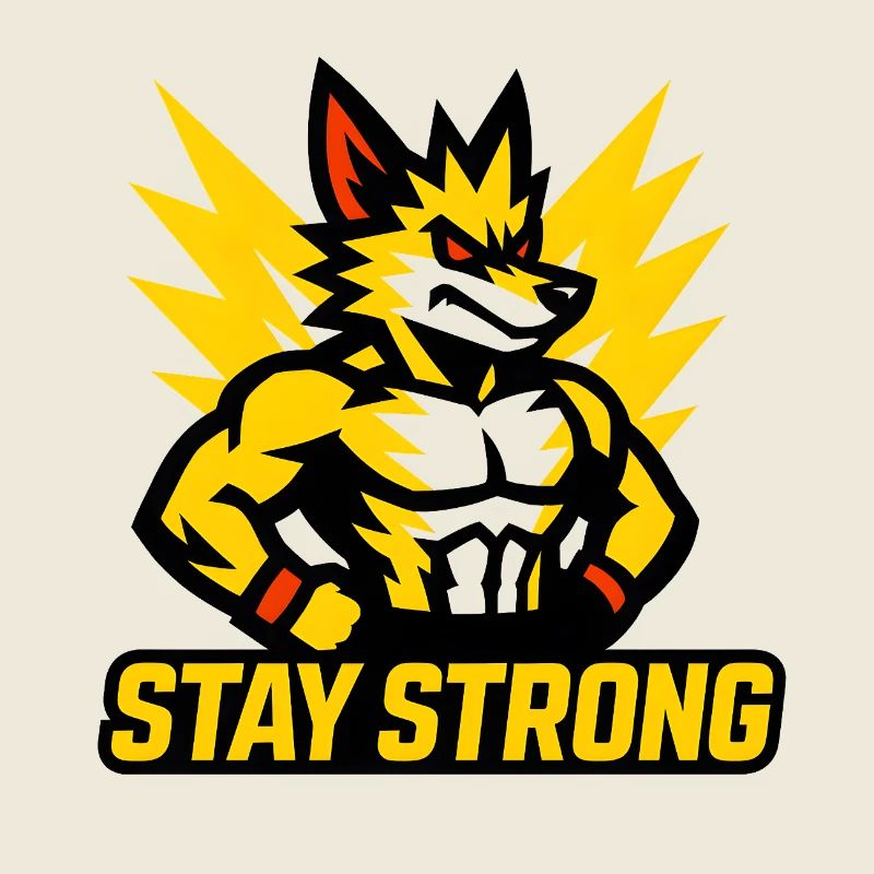 Kraftvoller Wolf mit Blitzmotiven